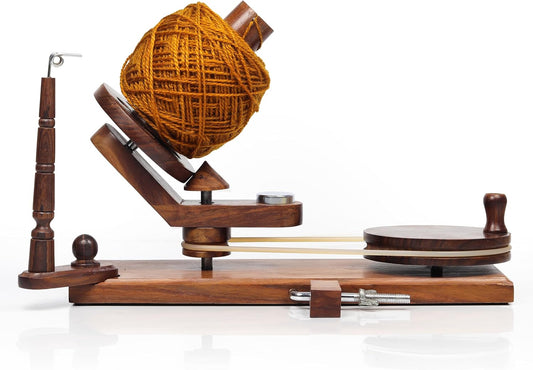 Mars Exports - Wooden Yarn Winder for Knitting and Crocheting, Wooden Yarn Swift Hand Operated Large Yarn Ball Winder, Heavy Duty Yarn Winder (ONLY Winder Rosewood)