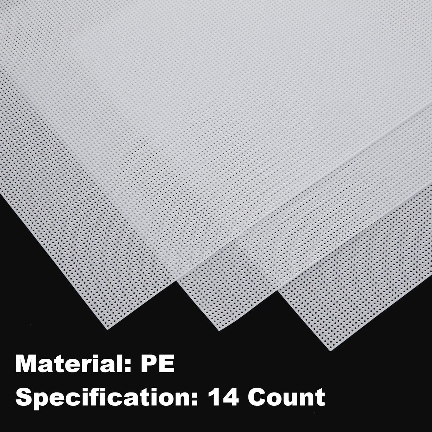 12PCS 14 Count Plastic Mesh Canvas Sheets, 14 CT Perforated Plastic Stitching Canvas Cross Stitch PlasticMesh Canvass for Embroidery, Crafts DIY Crochet Projects, 8.2 X 11 Inch, White