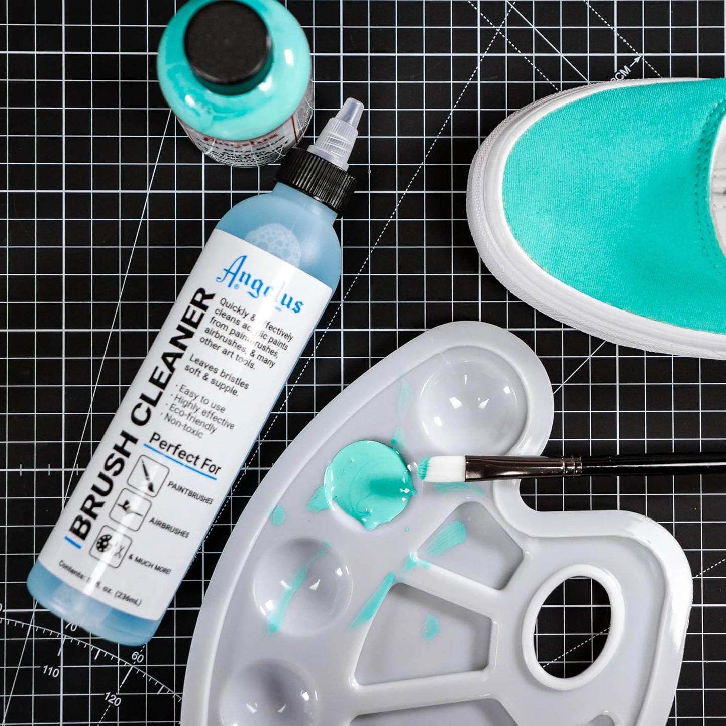 Angelus Brush Cleaner – Fast-Acting Cleaner for Brushes, Airbrushes & Art Tools – Effectively Removes Dried Acrylic, Oil, and Water-Based Paints, 8 ounces