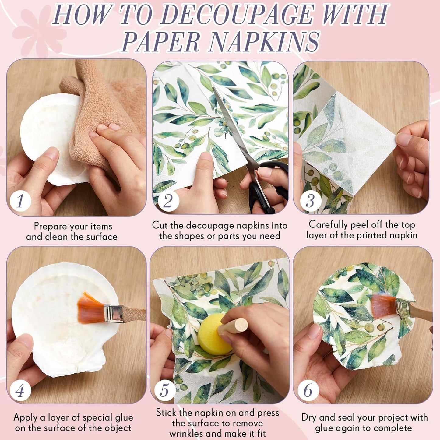 Crtiin 20 Pack Assorted Floral Napkins for Decoupage Toilet Napkins Flower Cocktail Decorative Paper for Birthday Party Beautiful Gorgeous, 20 Styles Each 6.5 inches(Style 6)