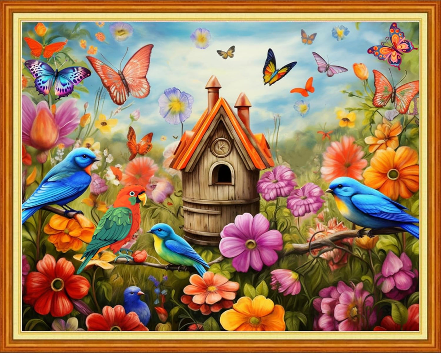 Dooxvey Cross Stitch Kits for Adults Beginners,Full Range of Cross-Stitch Stamped Kits Needlepoint Kits for Beginners Embroidery Kits 11CT Cross Stitch Patterns-Forest Bird 16x20 inch, Manual Arts 37