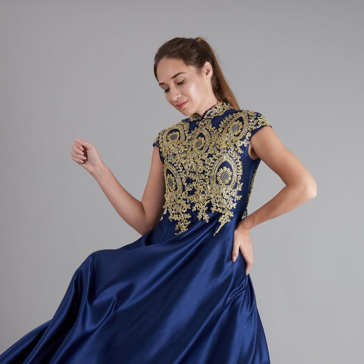 Seamless Photography Background Paper Roll, Blue Photo Paper Backdrop for Photography, Video and Streaming (Slate Grey, 53'' x16')