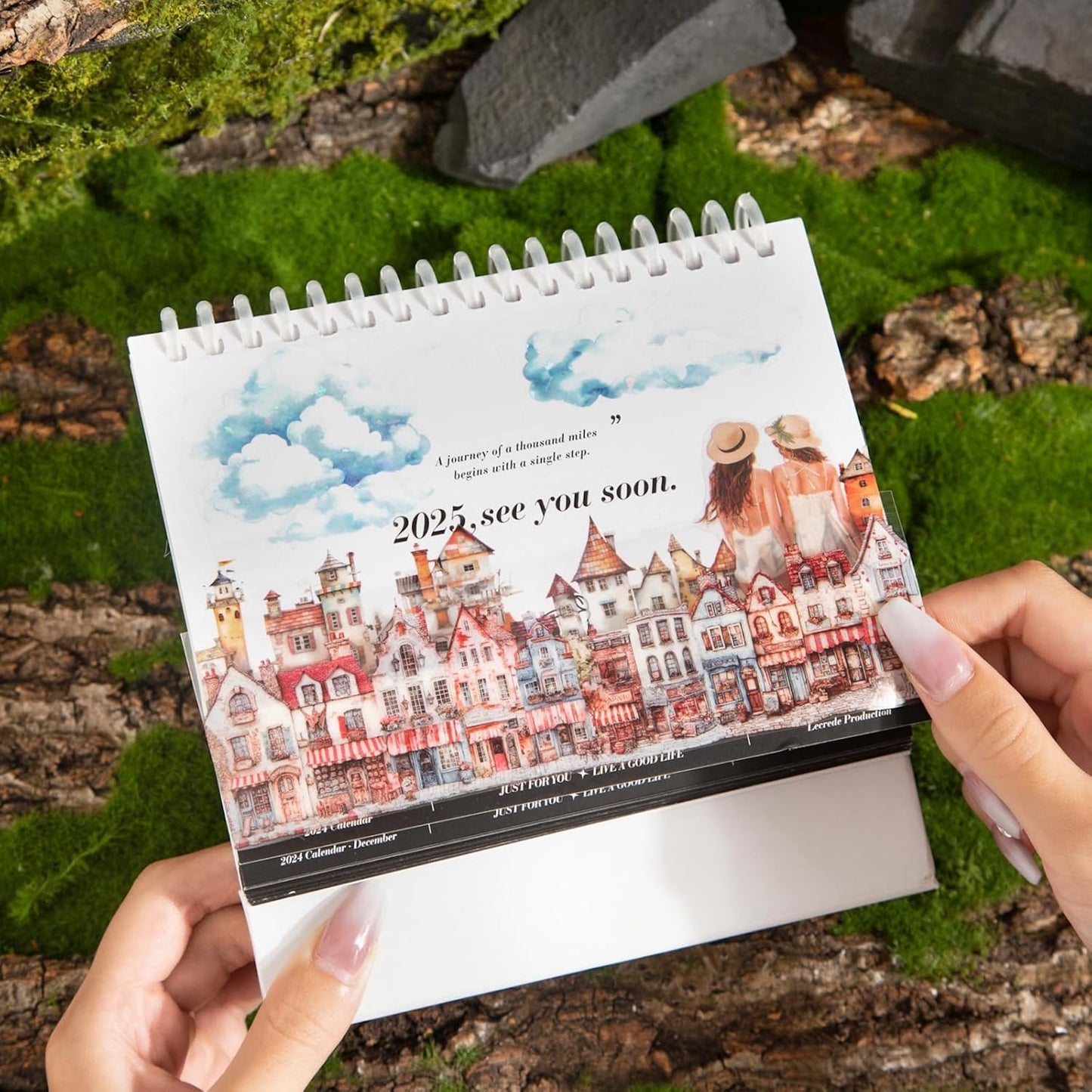 Weird House PET Tape Set with Clip, 6 Rolls of Vintage Town Stickers for Scrapbooking, Journaling, DIY Crafts, and Planners