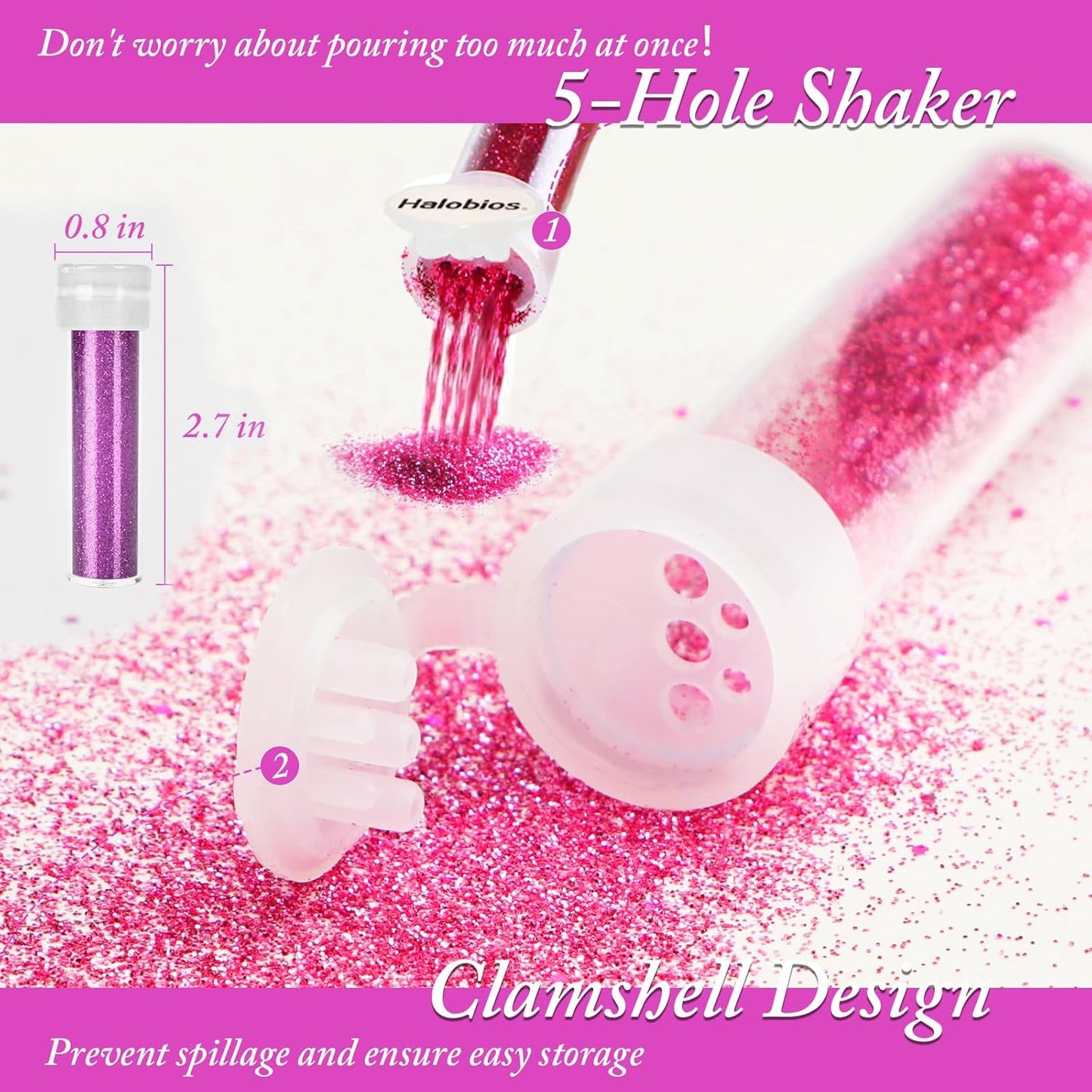 Glitter, 48 Colors Fine Glitters for Resin, Craft Glitter Bulk for Resin Accessories DIY Slime Candle, Extra Fine Glitters Powder for Nail Art, Body Hair Face, Christmas Glitters