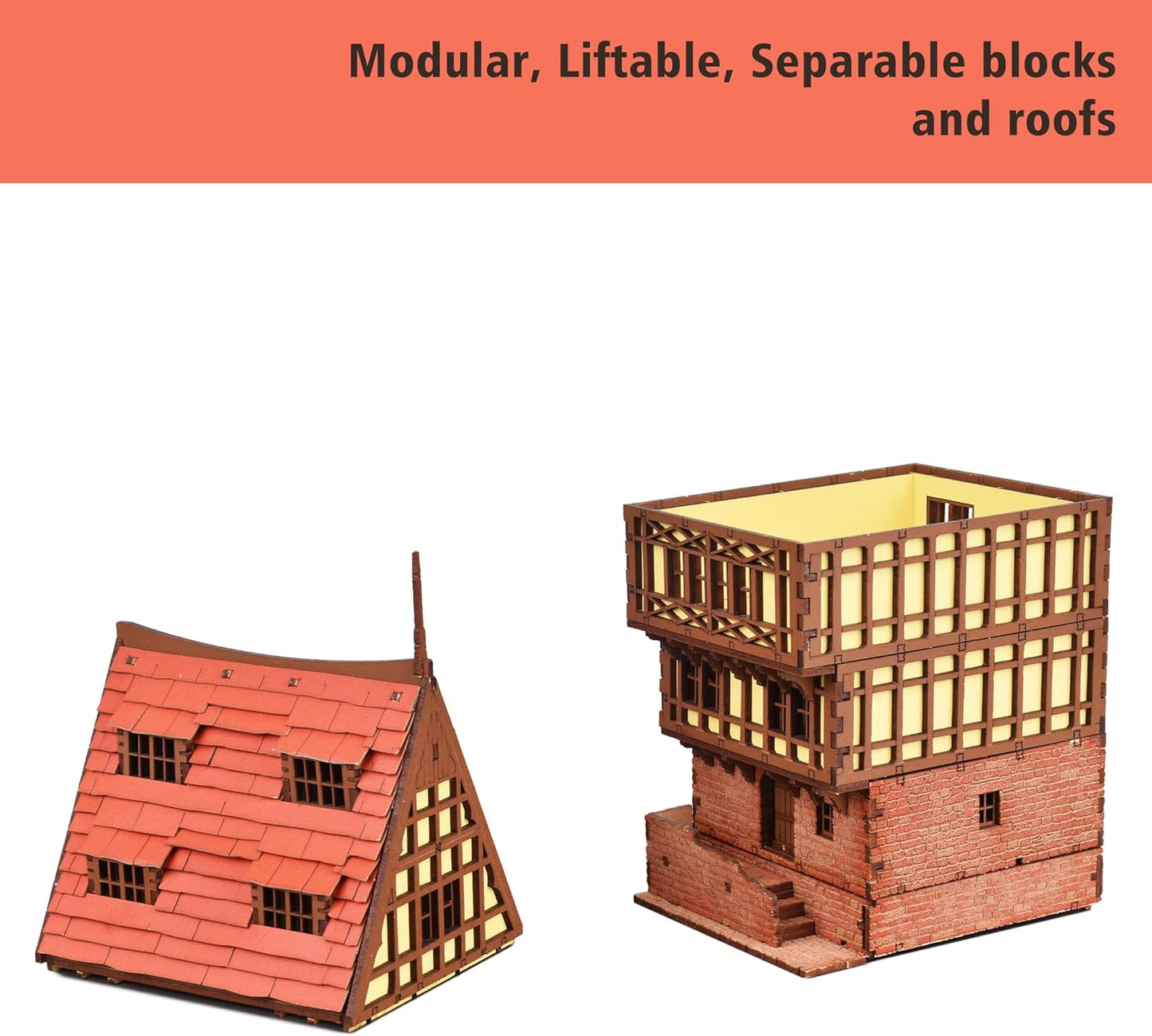 Brick Rowhouse DIY Wooden Building Kit for Teens and Adults, Suitable for Playing with Family - Realistic