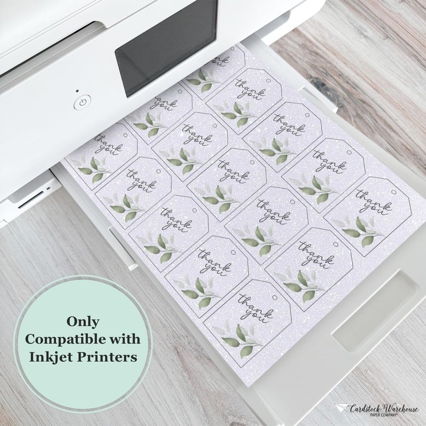 Cardstock Warehouse Diamond Print Inkjet Glitter - Premium White Glitter Cardstock Paper – 10 Sheets, 12 x 12" - 104 lb/280 GSM for Inkjet Printing, Die-Cutting, Card Making, Crafts, and DIY Projects