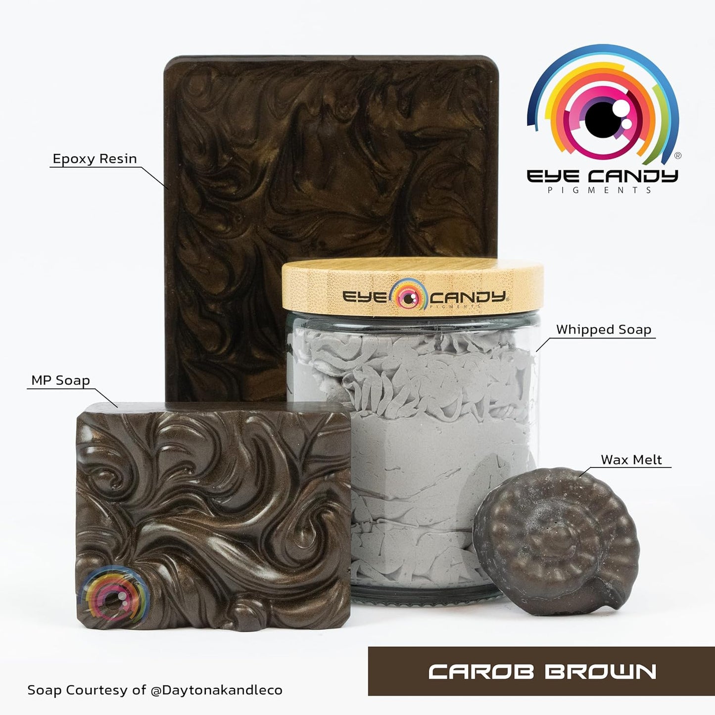 Eye Candy Pigments Premium Brown Mica Powder - Carob Brown (25gr) - for Epoxy, Resin, Soap, Paint, Woodworking, Acrylic Pouring, Bath Bombs, Fishing Lures - DIY Arts and Crafts Additive