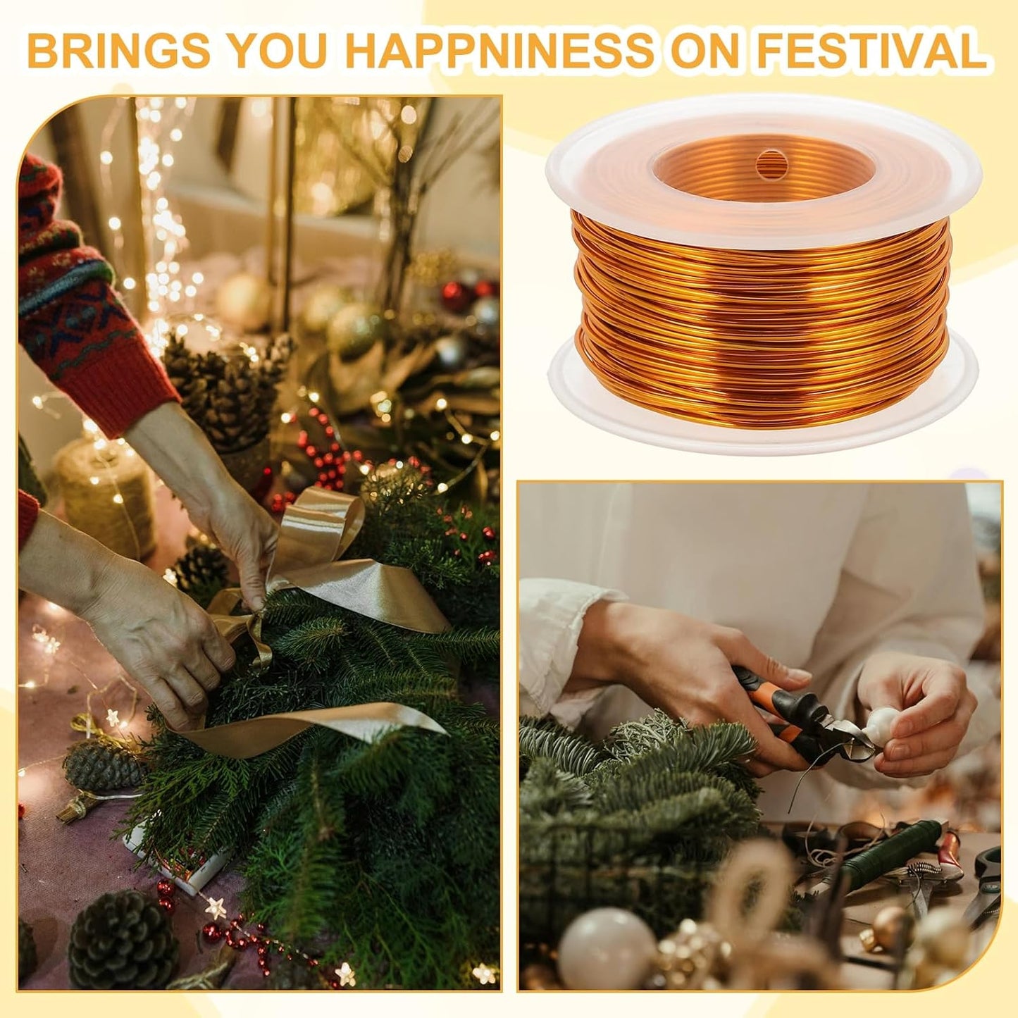 uxcell 18 Gauge / 1mm Anodized Aluminum Wire for Jewelry Craft Making, 102 Feet Bendable Flexible Wire for DIY Home Decor Gardening Sculpture, Gold