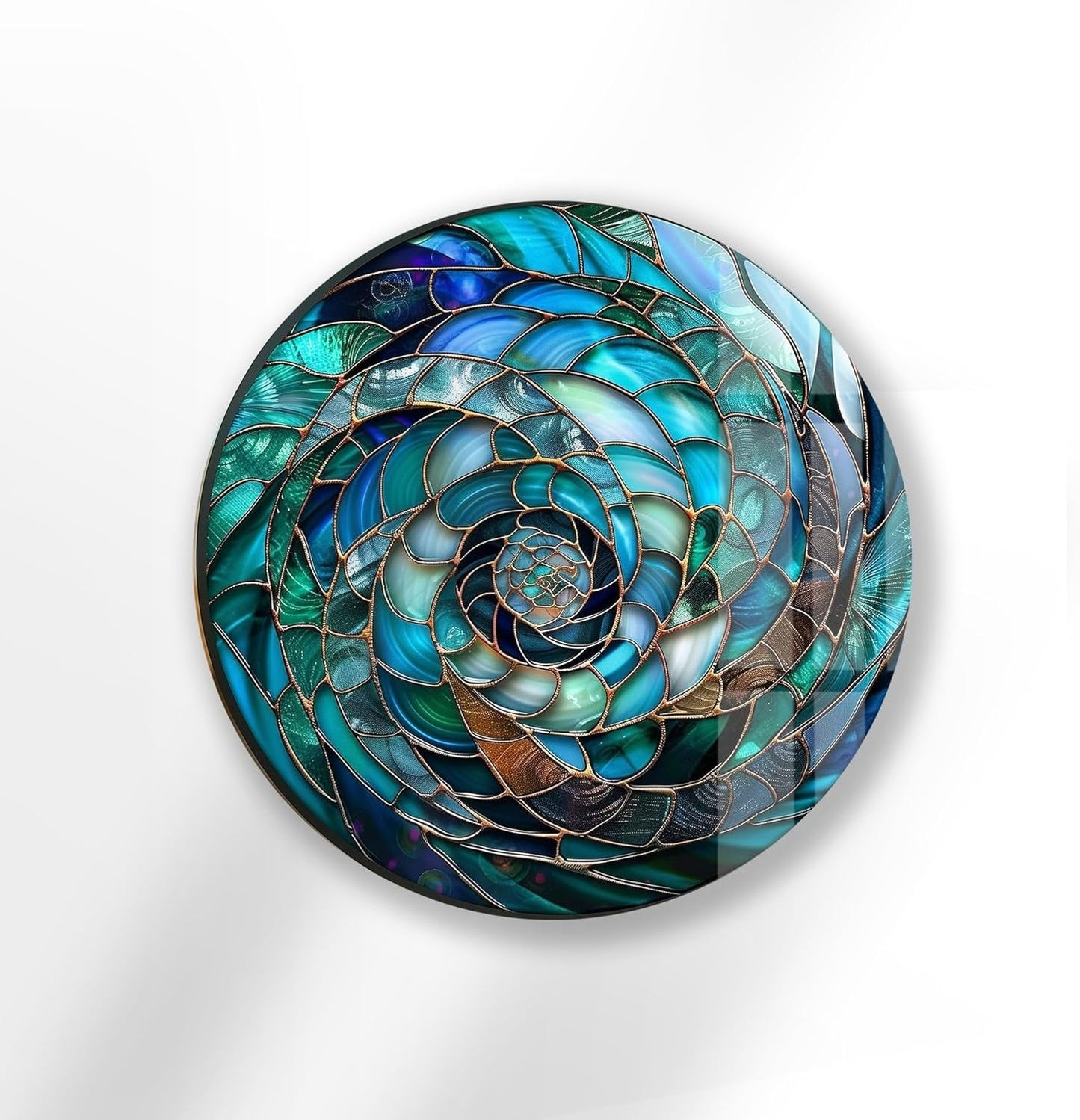 My Photostation.com 39,4''(100cm) Diameter Ocean Vortex Spiral Round Glass Wall Art Tempered Glass Printing Wall Decor Large Wall Art Wall Hangings