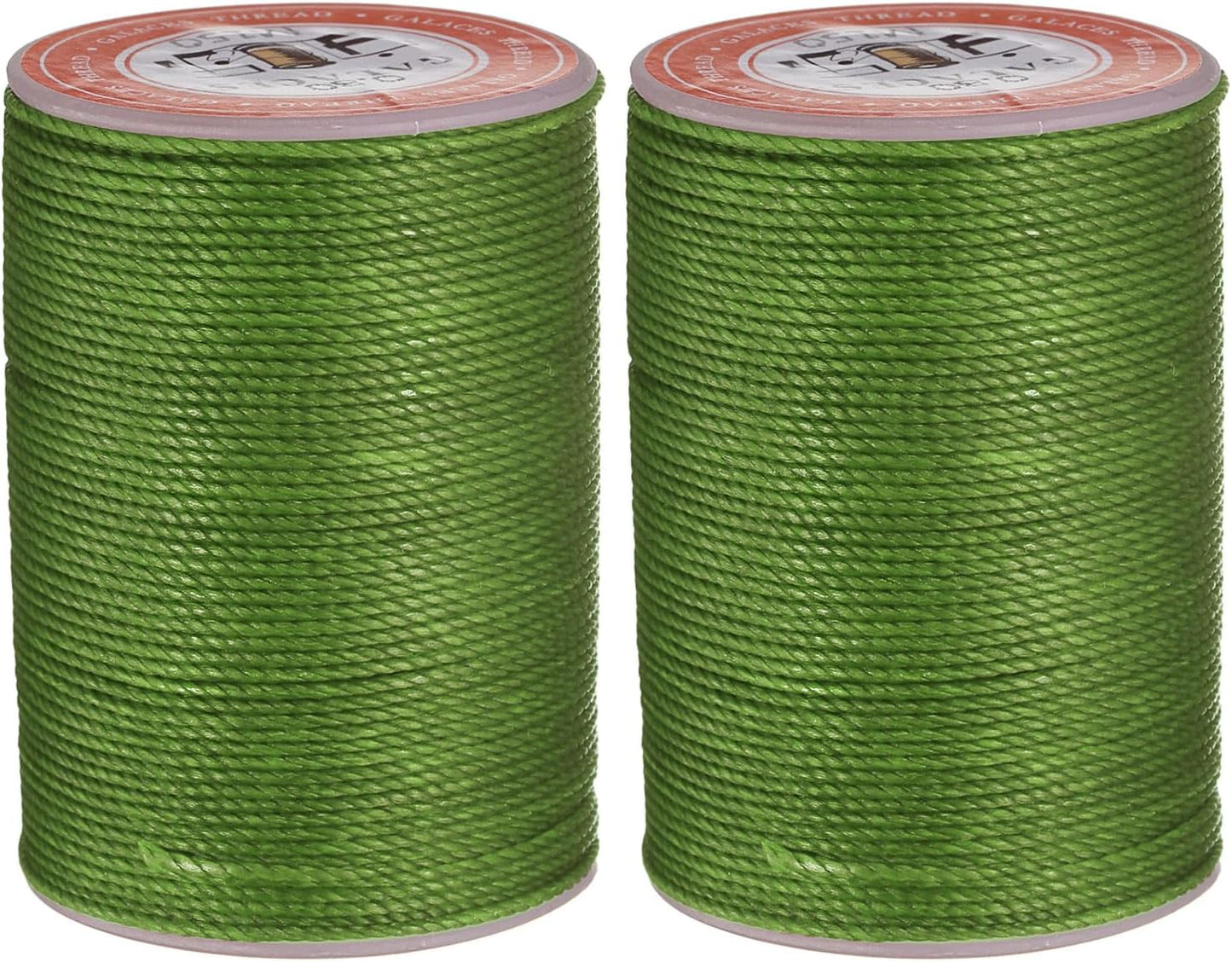 uxcell Round Leather Sewing Waxed Thread, 55m / 60 Yards Polyester Wax String, 0.80mm Wax Stitching Cord for Leather Crafts, Bookbinding, Bracelets Braided, Grass Green, 2pcs
