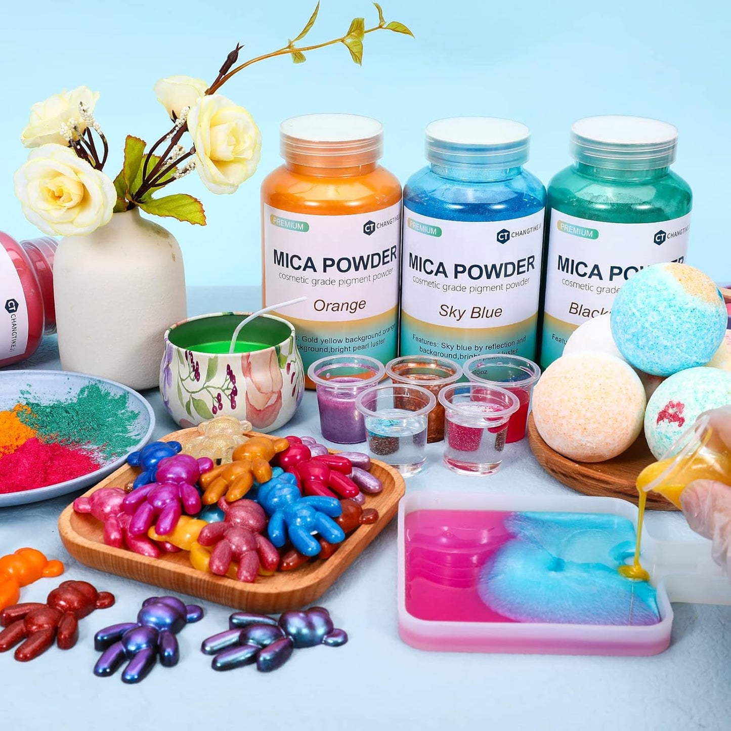 Mica Powder,200g/7.40oz Large Jar,Brilliant Gold Mica Powder Pigment for Epoxy Resin，Lip Gloss，Paint，Dye，Soap Making，Nail Polish,Candle Making,Bath Bombs