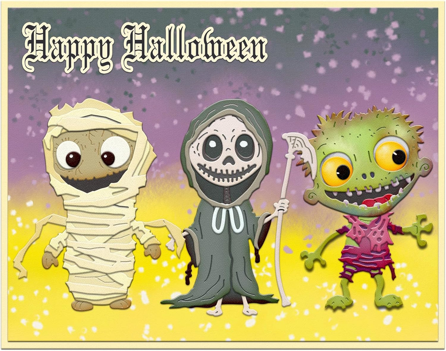 Halloween Clear Silicone stampReusable Stamp with Pumpkins, Skulls, Bats, Santa Claus, and Holiday Designs. Used for Making Cards, scrapbooks, and DIY templates (Halloween Mummy)