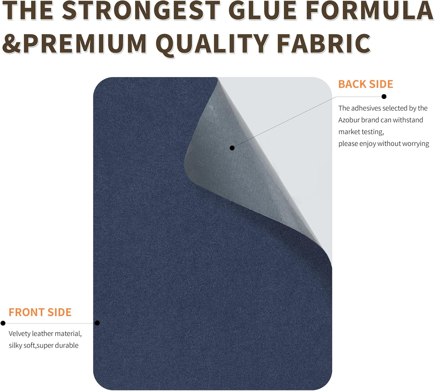 Azobur Sofa Fabric Repair Patch, 6 Piece Microfiber Patches, Self Adhesive Fabric Sofa Patch Repair Fabric, Luxurious Look, Quick Fix Sofa.（Dark Blue）