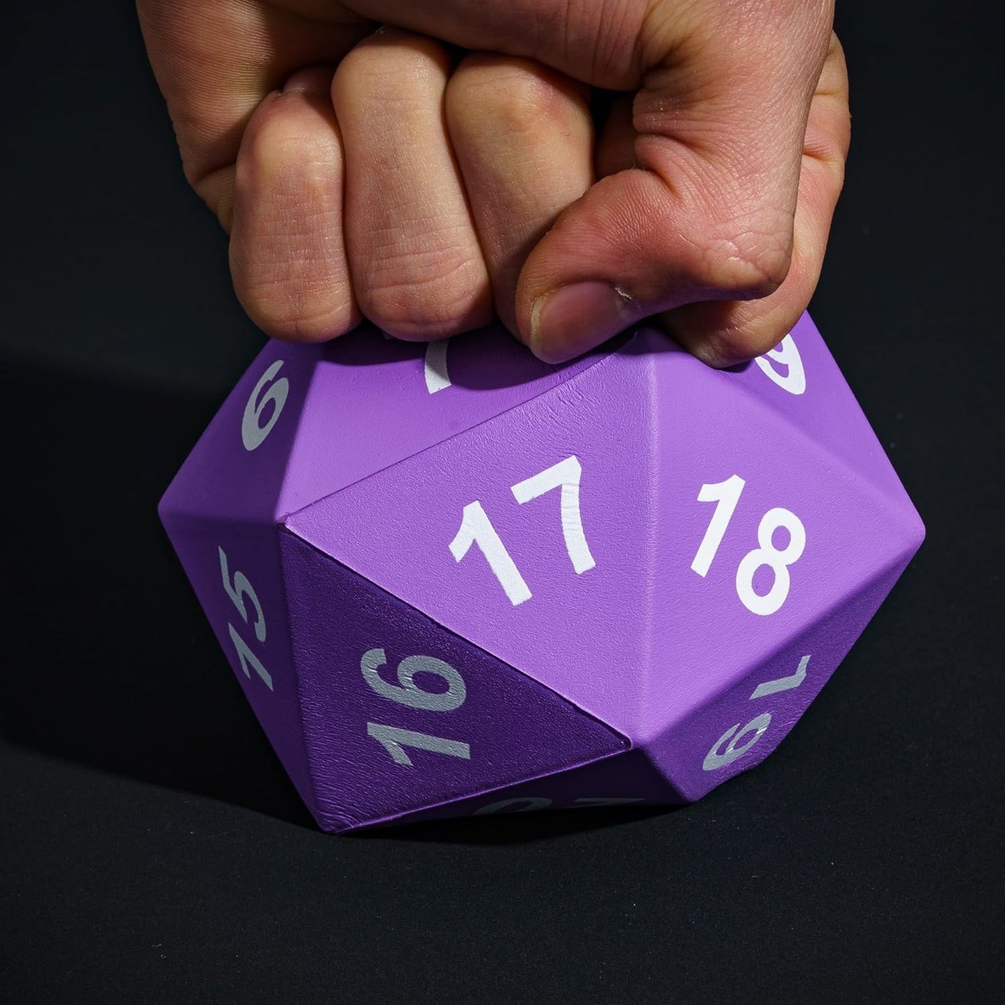 Large Foam D20 Dice, 80mm Purple 20 Sided Dice D&D Polyhedral Set with Drawstring Bag for Role Playing Games