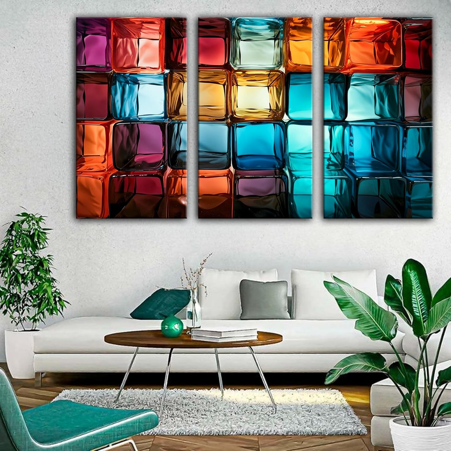 SpiritualHands Magical Light Play and Stunning Colors Tempered Glass Wall Art Painting for Living Room, Tempered Glass Modern Prints Decor, Large Vivid Color Panel for Bedroom, Kitchen, or Office