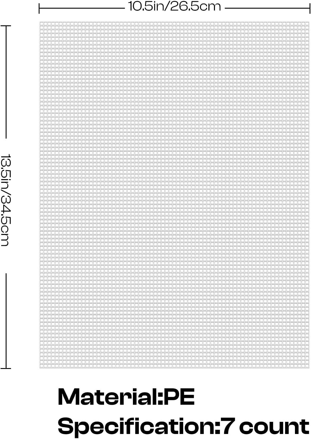 Caydo 7 Count Plastic Mesh Canvas Sheets Eye Mesh for Embroidery, Acrylic Yarn Crafting, Knit Crochet Projects and Make Dividers 10.5 x 13.5 Inch 4 Pieces