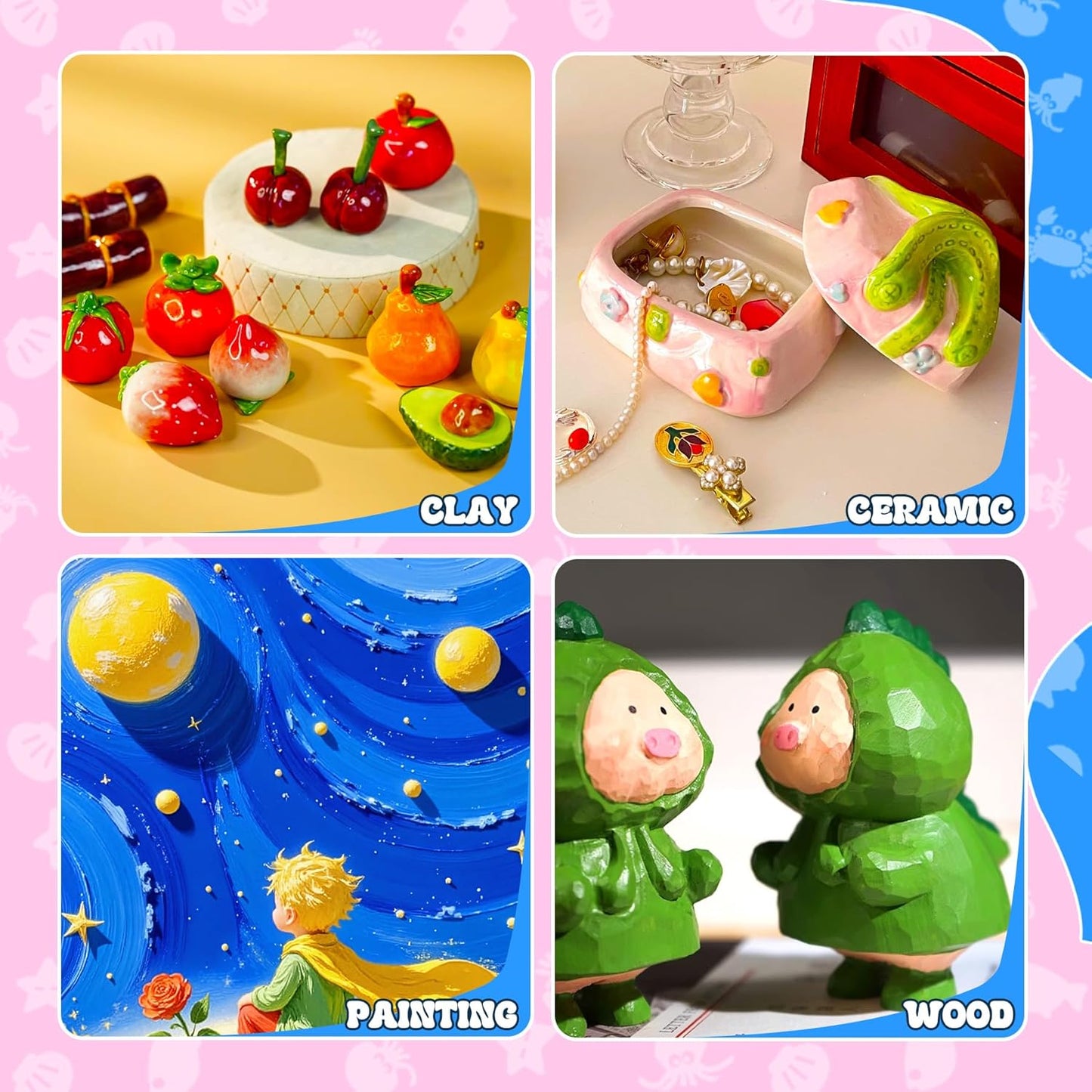 Air Dry Clay Glaze - Upgraded Polymer Clay Glaze, 2 x 100ml Ultra Gloss and Matte Finish Varnish Pottery Glaze, Clay Sealant to Prevent Scratches, Wear, Cracking - Professional Clay Tools, Quick Dry