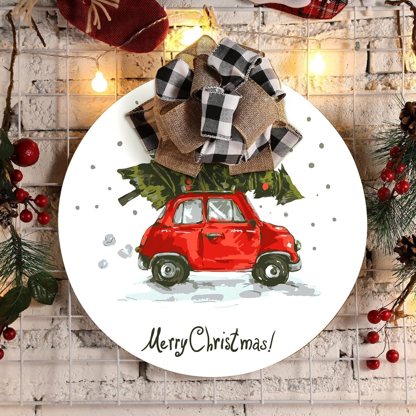 Chuangdi 40 Yard 1 Inches Burlap Ribbon Wide Jute Ribbon Natural Burlap Fabric Roll Wired Edge for Wreaths, Christmas Tree Decoration, Big Bow Crafts, Gift Wrapping, Wedding