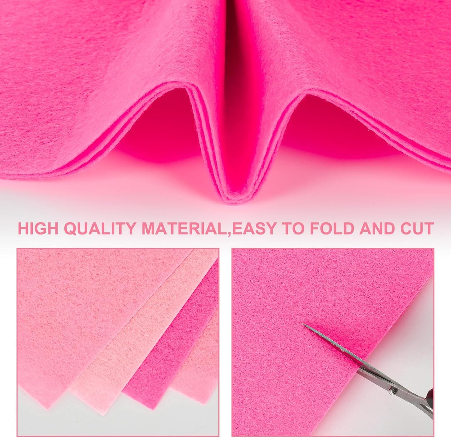 Whaline 18Pcs Felt Fabric Sheets Soft Thick Assorted Pink Craft Felt Pack for DIY Craft Sewing Patchwork Art Projects, 3 Colors, 7.9 x 11.8 Inch
