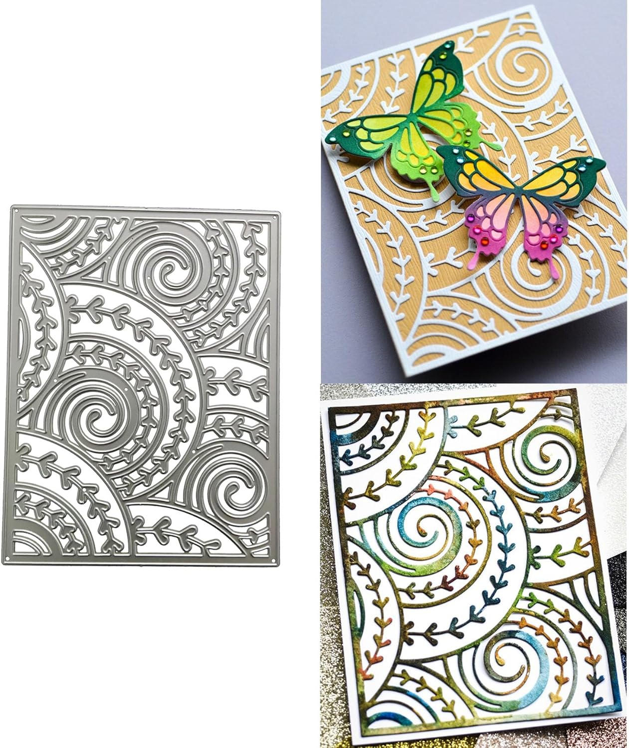 Mvchifay Cutting Dies for Card Making Metal Die-Cuts Scrapbooking Tool Hollow Frame DIY Craft Punch Template Embossing for Paper Album Decor (Circle Vine-11x14.3cm)