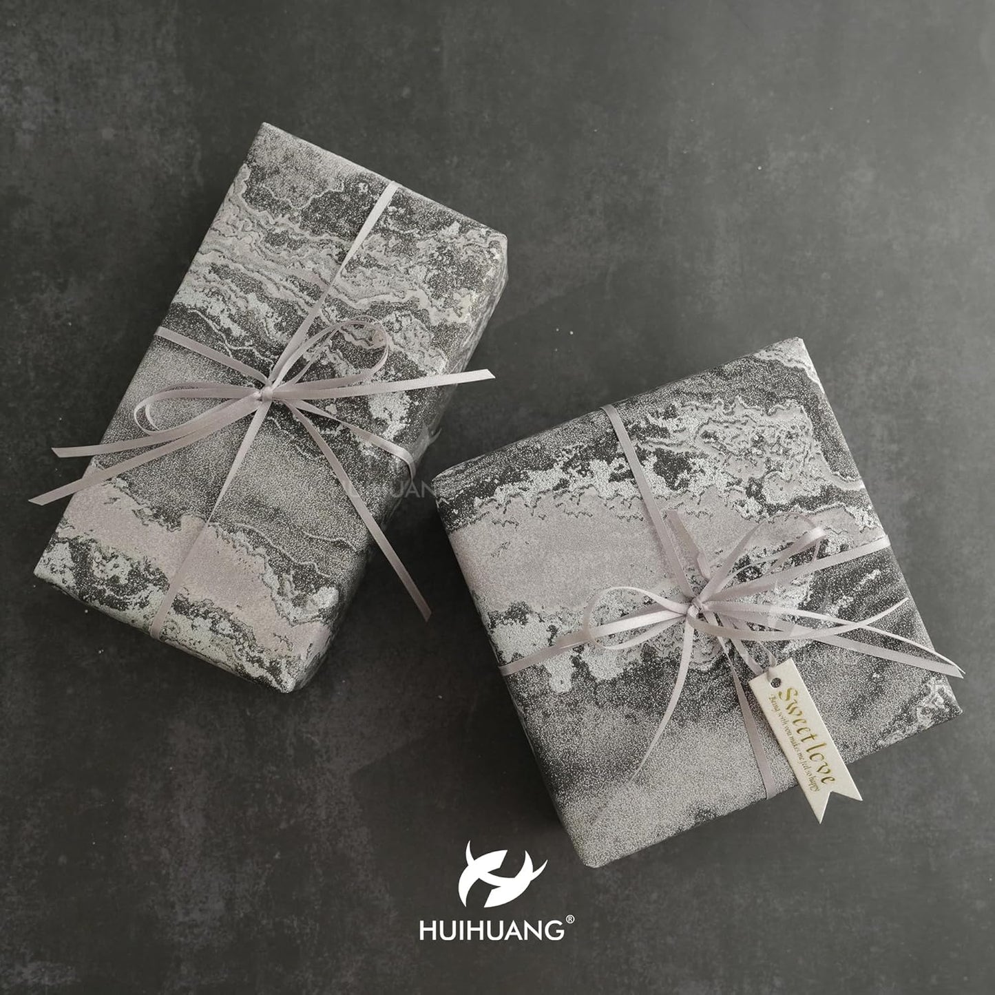 HUIHUANG Thin Silver Satin Ribbon 1/8 inch x 100 Yards Roll Small Thin Crafts Ribbon Double-Faced for Hanging, Sewing, Christmas, Wedding, Gift Wrapping, DIY Bows