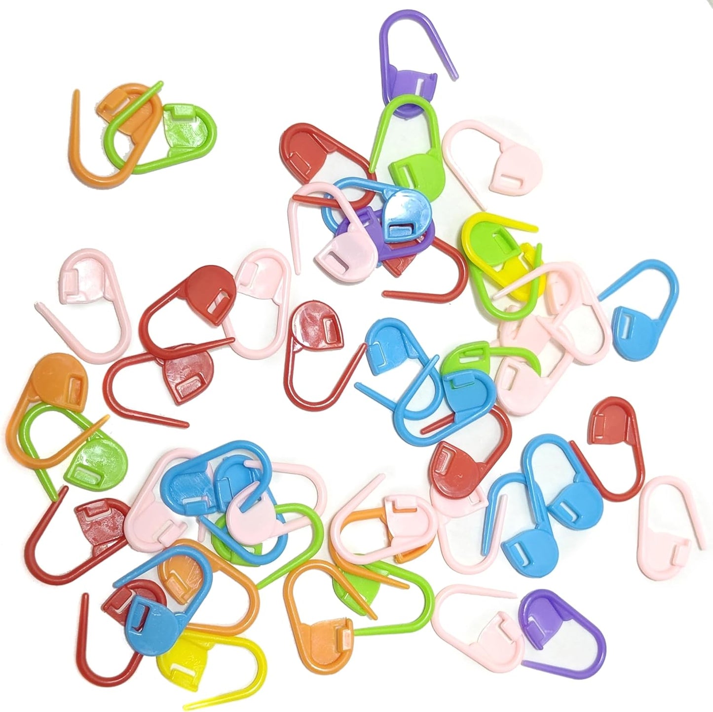 60Pcs Colorful Knitting Markers Crochet Clips Crochet Pins Bulk Stitch Markers Locking Stitch Knitting Place Markers DIY Craft Plastic Safety Pins Weave Stitch Needle Clip Counter（7 Colors (60 Pcs)