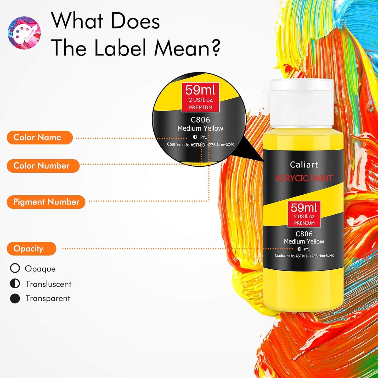 Caliart 24 Colors Acrylic Paint Set with 12 Brushes, Art Craft Paints Gifts Trendy Stuff for Adults Artists, Halloween Pumpkin Canvas Ceramic Rock Eggs Painting Kit Art Supplies