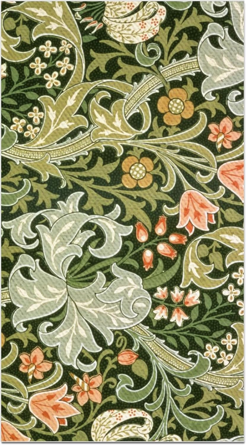 80PCS Vintage Floral Paper Napkins - 4.5x8 Inch Disposable Vintage Floral Guest Napkins, Green Retro Plants Wildflower Lunch Dinner Hand Napkins for Wedding,Tea Garden Party, Party, Bridal Shower