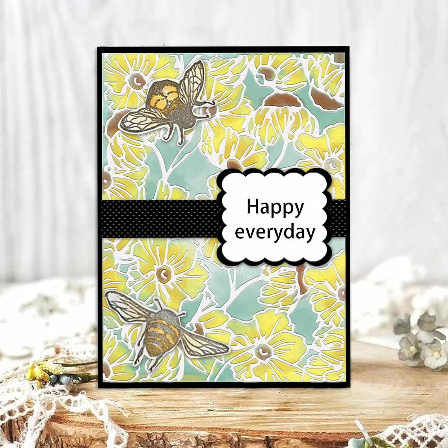 Daisy Flower Background Embossing Folder, Plastic Textured Impressions Chrysanthemum Embossing Folder Template for Card Making Summer Spring Scrapbooking Paper Craft Album Stamps DIY Décor