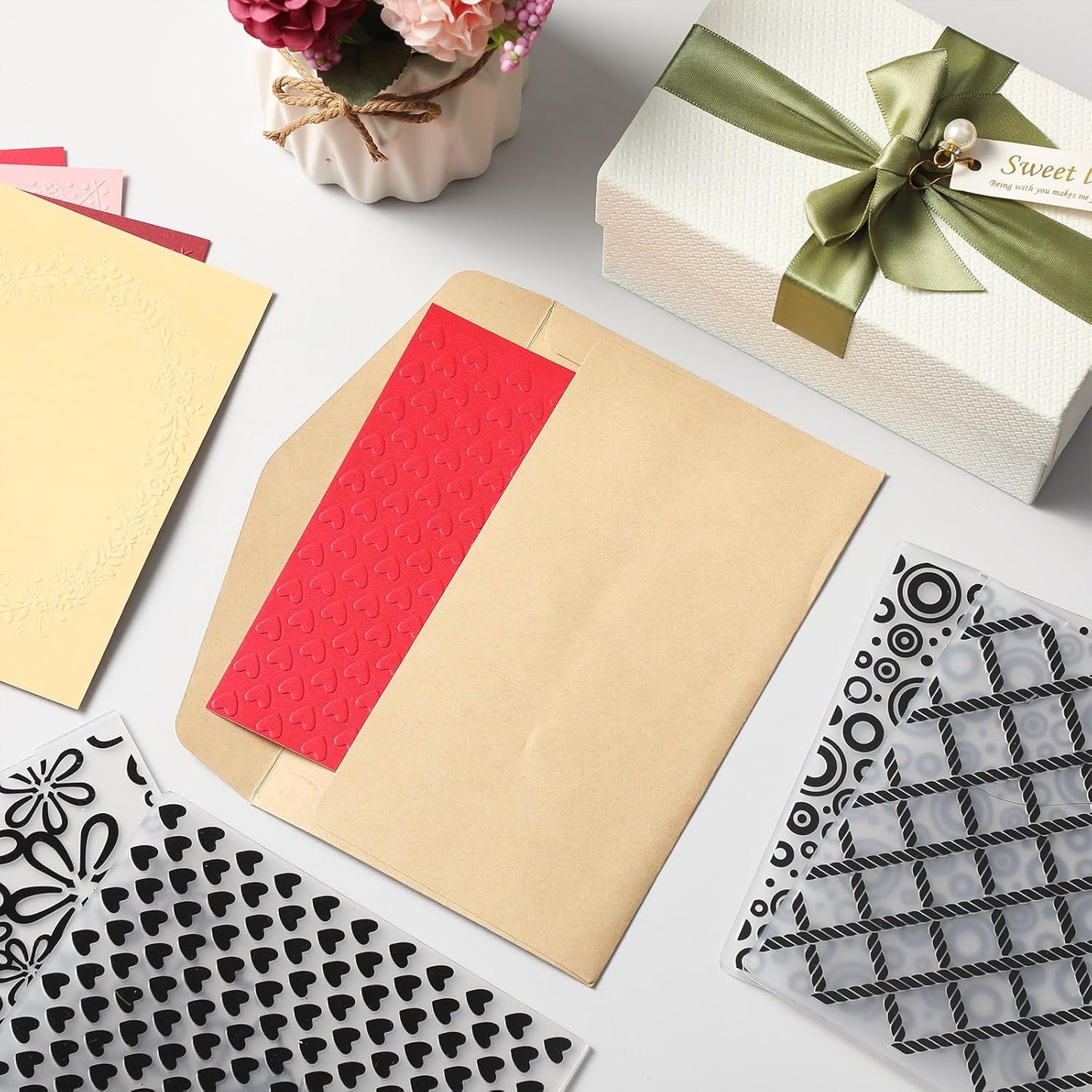 Geiserailie 8 Pcs Embossing Folders Embossing Machine Template Paper Card Folders for Christmas Card Making DIY Flower Scrapbook Photo Album Craft Decoration 5.9 x 4.1 Inch (Classic Style)