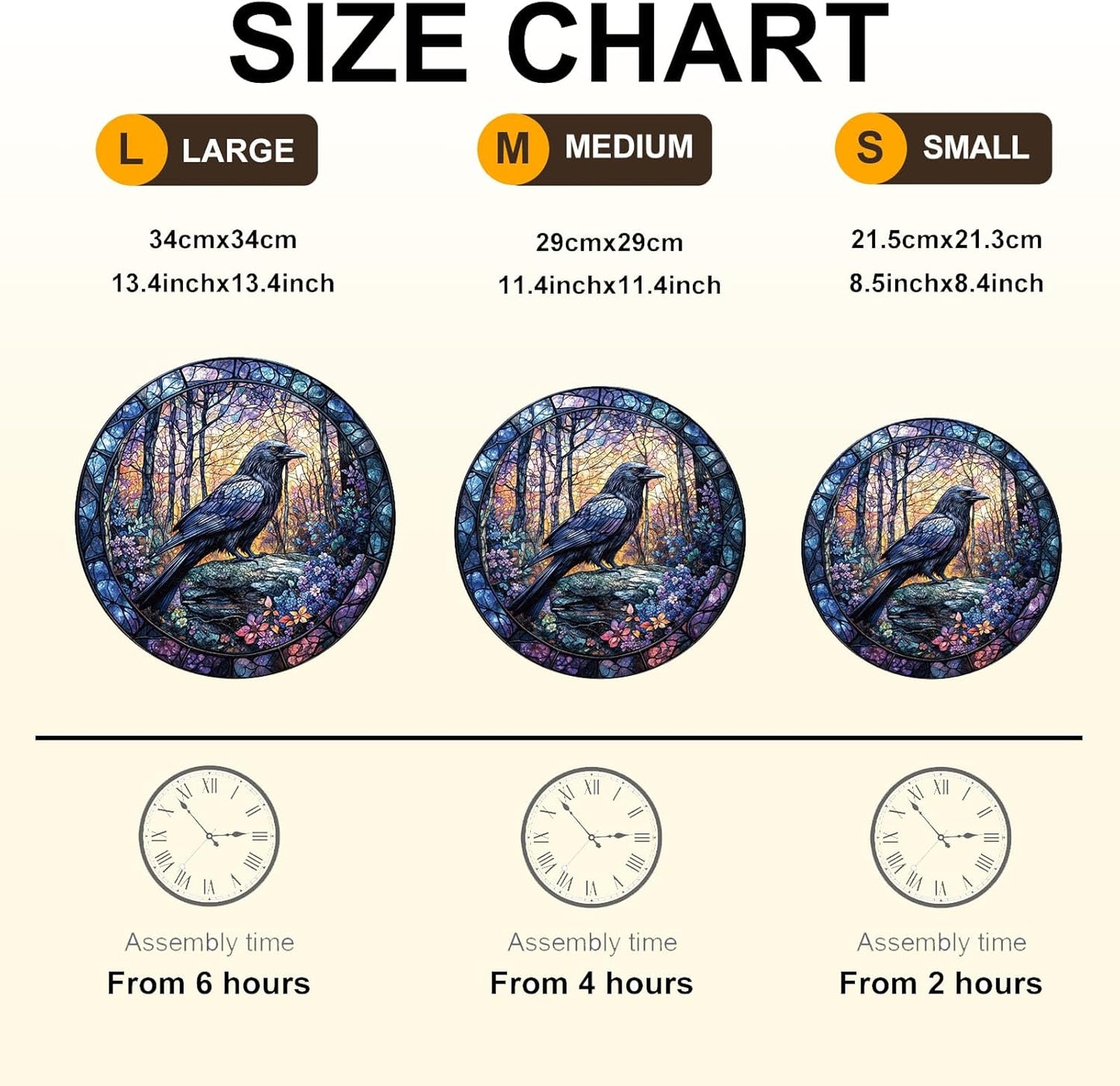 Wooden Puzzles for Adults, Wooden Jigsaw Puzzles, Exquisite Raven Puzzle, Gifts for Family or Friends for Any Holiday.（13.4 * 13.4 in 300pcs）