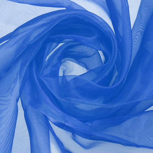 MECCANIXITY Iridescent Sheer Organza Fabric, 10 Yards x 59 Inches Solid Holographic Shiny Fabric Organza Cloth for Wedding, Curtains, Costume, Photo Background, Sapphire Blue