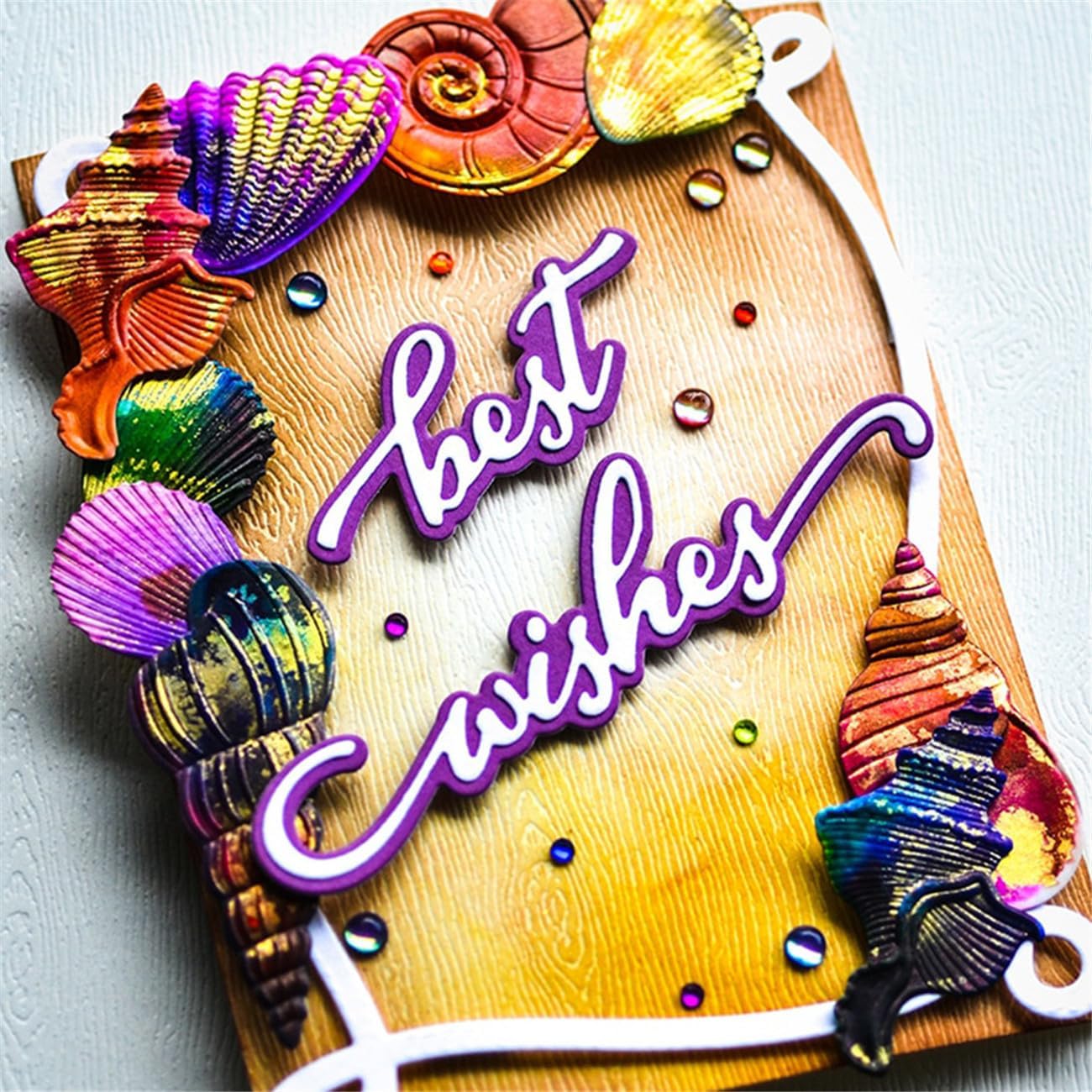 Mvchifay Cutting Dies for Card Making Metal Die-Cuts Scrapbooking Tool Hollow Frame DIY Craft Punch Template Embossing for Paper Album Decor (6-Shell Conch 11.1x9.7cm)