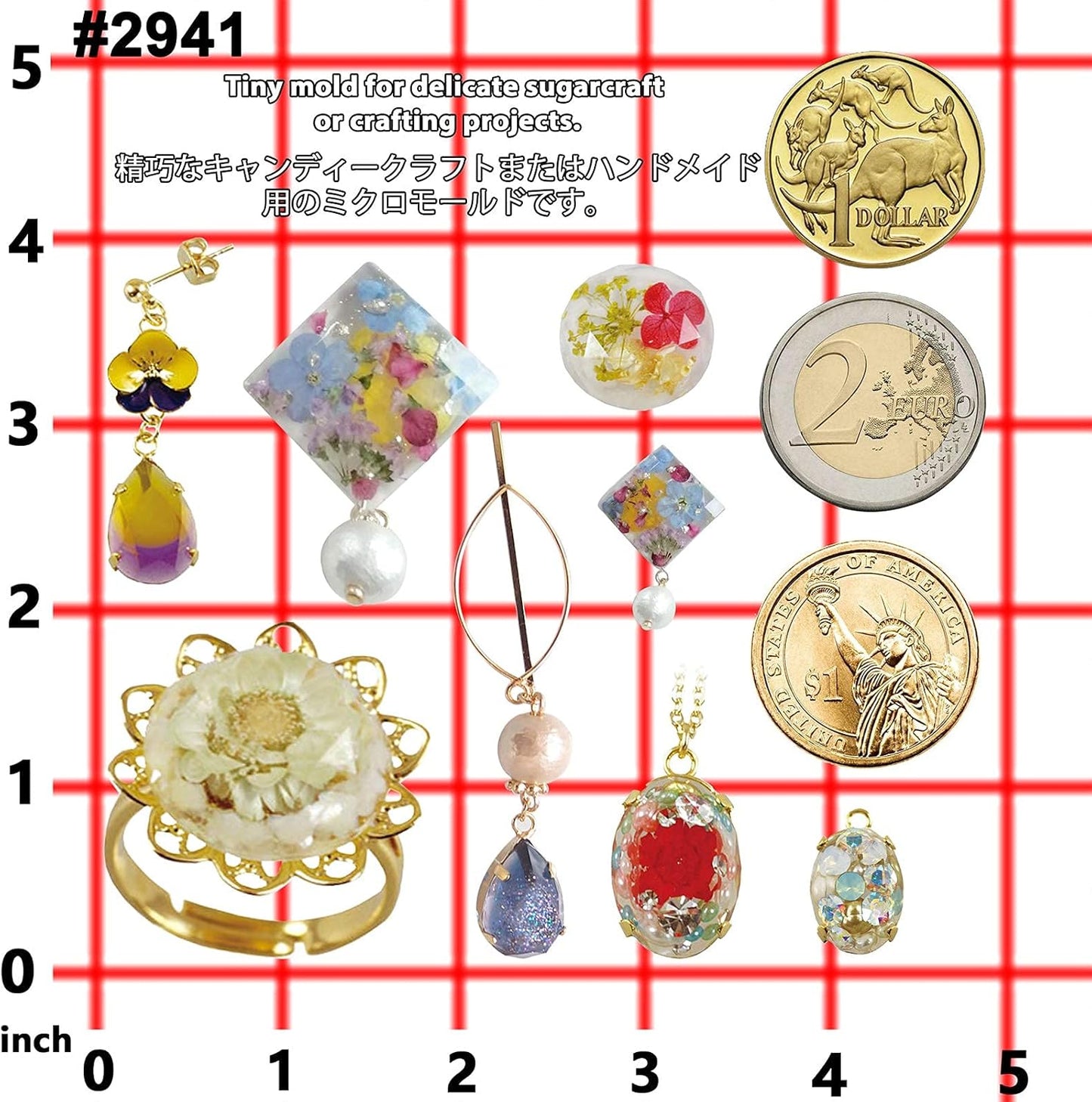 FUNSHOWCASE Cabochon Gemstone Silicone Mold for Resin Epoxy Jewelry Making, Cake Decoration, Cupcake Topper, Polymer Clay Craft