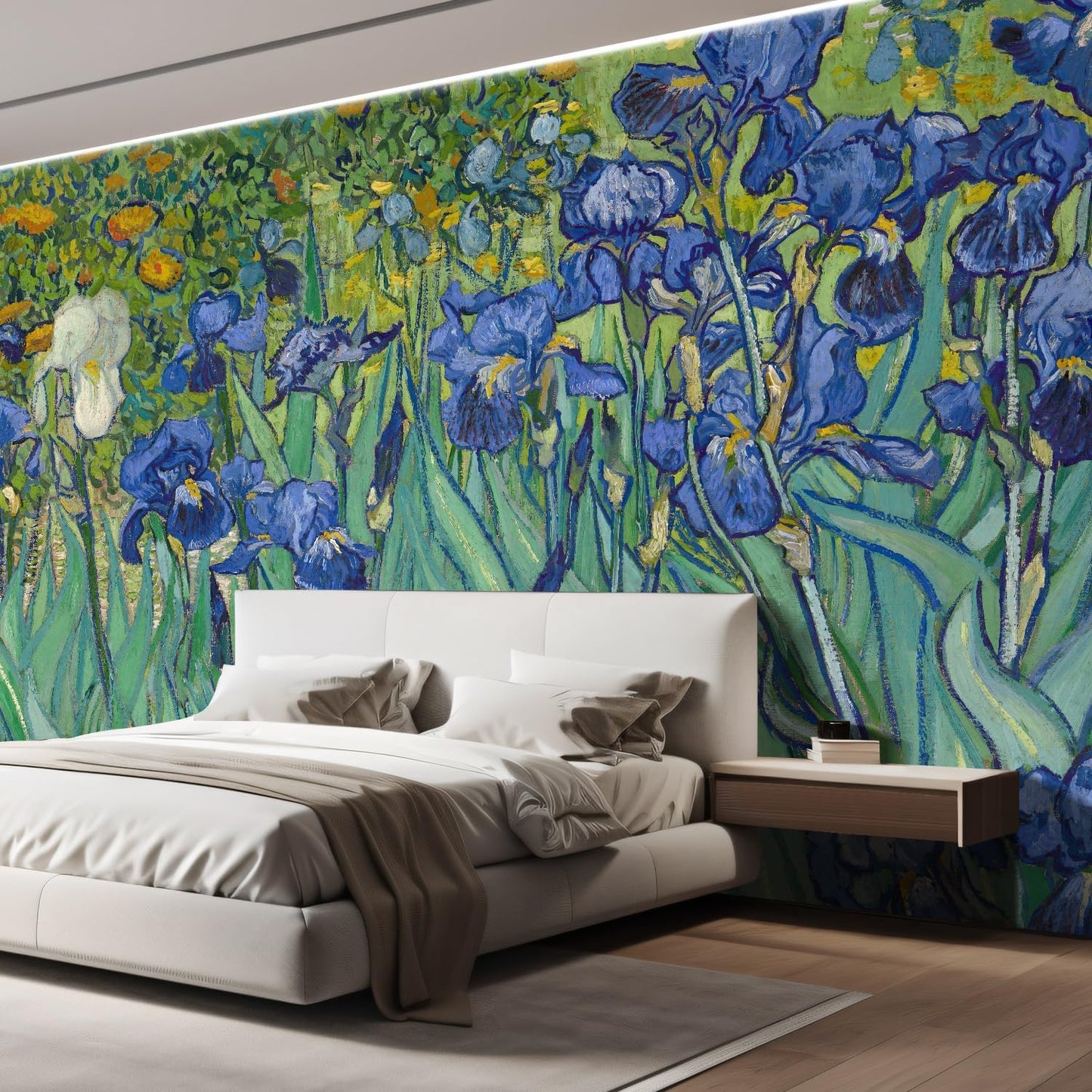 wall26 Irises by Vincent Van Gogh Dutch Impressionism 20th Century Artist Peel and Stick Large Wall Mural, Removable Wallpaper, Home Decor - 120x192 inches