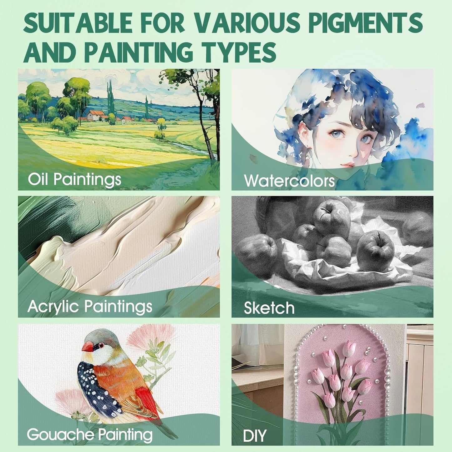 ESRICH 18x24 Inch Stretched Canvas for Painting, 10Pack Large Canvas for Painting, Primed Acid-Free Cotton Blank Canvases, Art Paint Canvases for Oil, Watercolor, Acrylic Paint, Gouache.