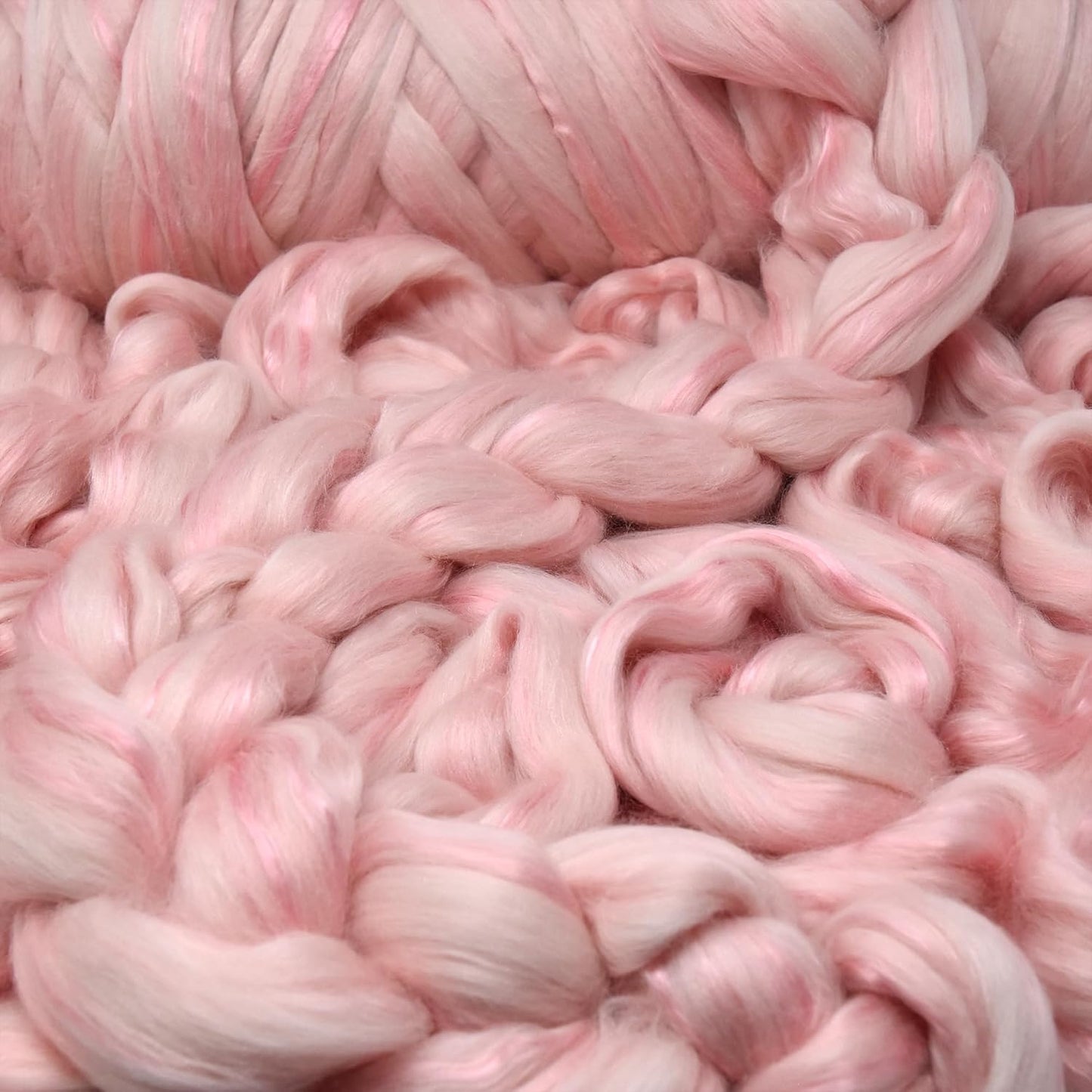 Merino Silk Luxe Tonal Designer Blend. Superfine Merino, Mulberry Silk, Tussah Silk. Top Roving for Spinning or Felting. Fleur de Rose 1oz