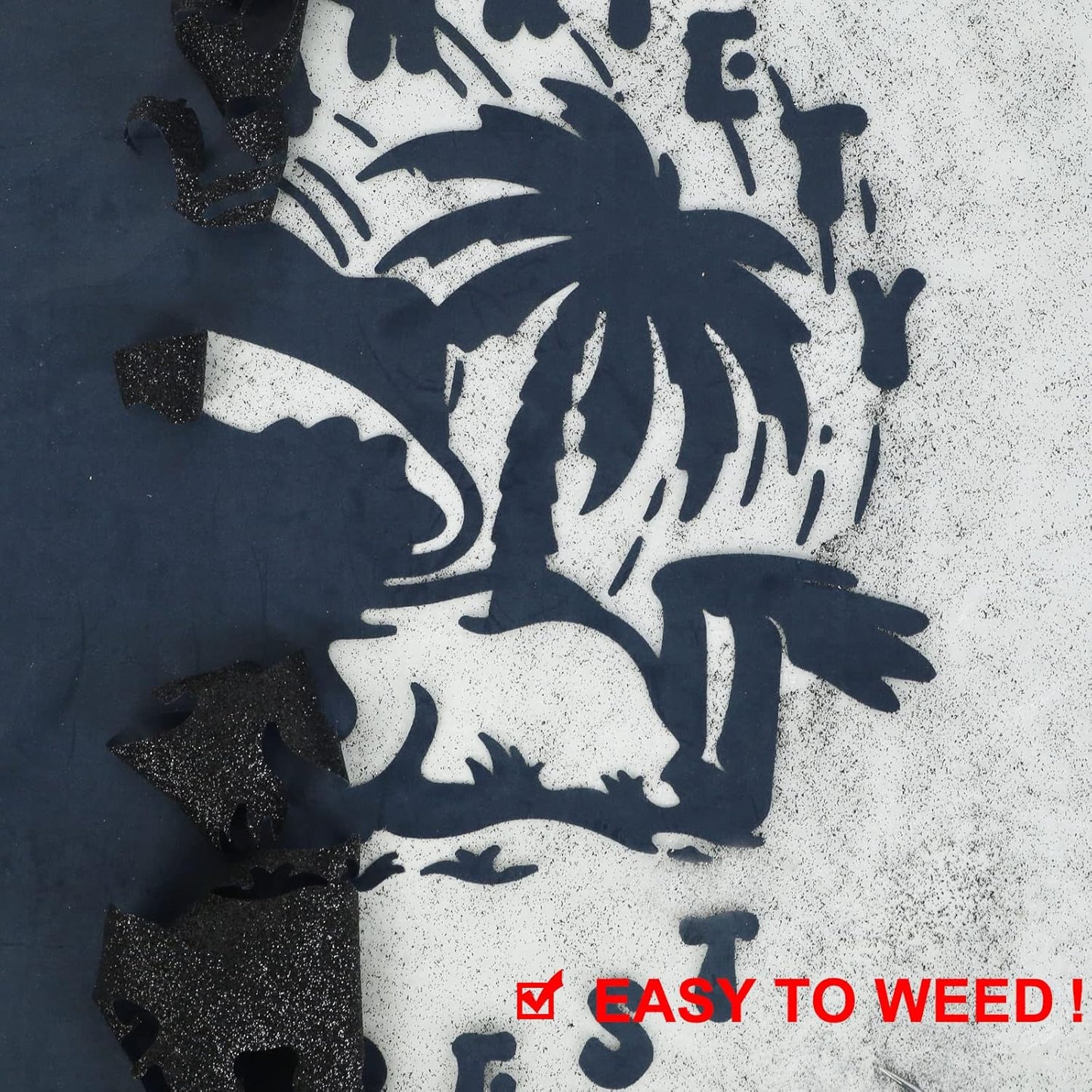 FUNKAKA Glitter Black HTV Heat Transfer Vinyl Rolls, 12" x 25ft PU Iron on Vinyl for T-Shirt Black Glitter HTV Vinyl for All Cutter Machines Easy to Cut & Weed for Heat Vinyl Design