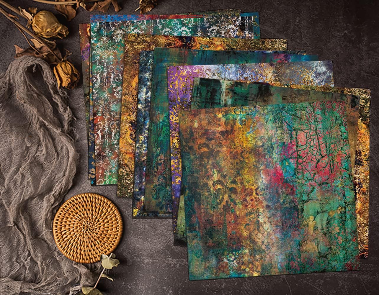 Scrapbook Paper Pad, 24 Sheets Mixture Colored Paper, 6"×6” Holiday Pattern Cardstock Paper Assorted Colors, Scrapbooking Supplies Paper for Junk Journal Craft DIY Photo Album Cottagecore Room Décor