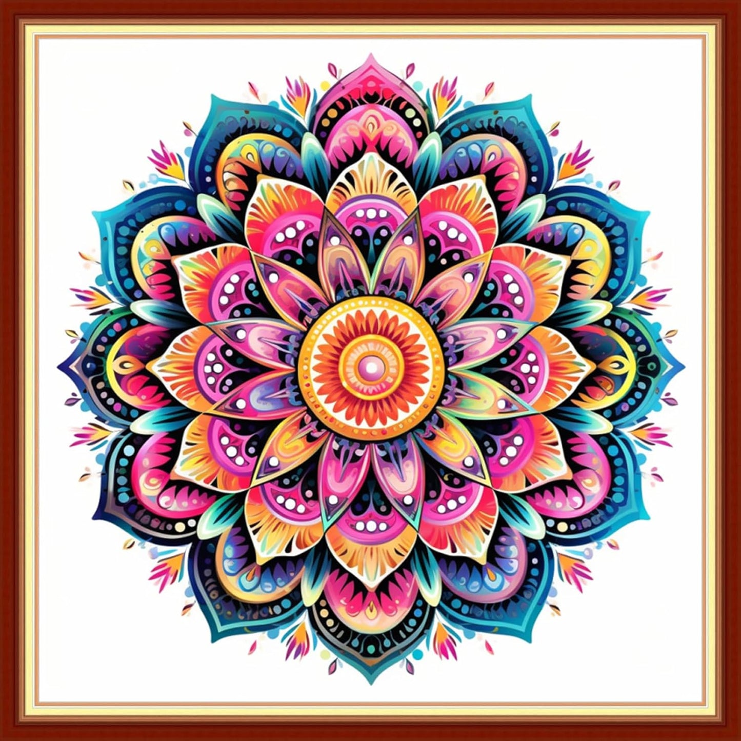 DMCVIVR Stamped Cross Stitch Kits for Adults Beginners Embroidery Kits 11CT Needlepoint Kits Cross Stitch Patterns Embroidery Patterns-Colorful Mandala 18x18 inc