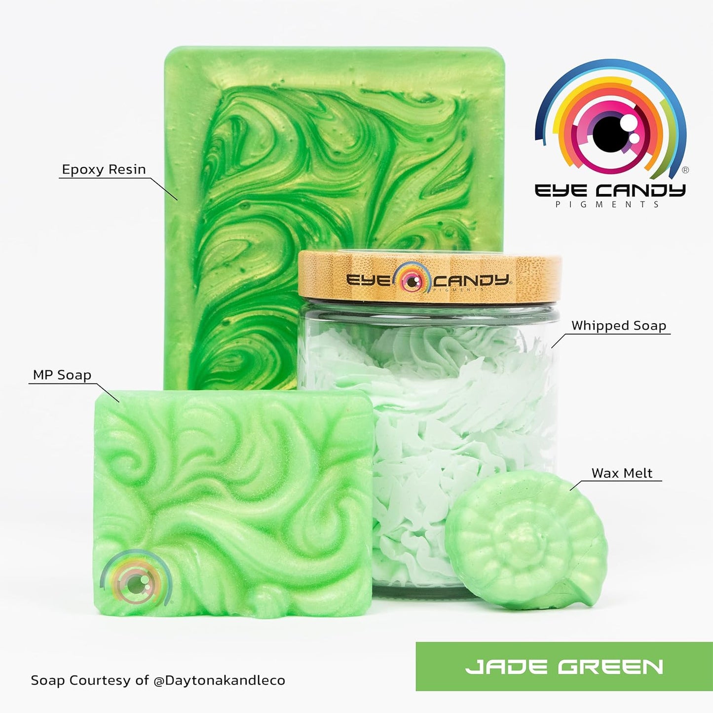 Eye Candy Pigments Premium Green Mica Powder - Jade Green (50gr) - for Epoxy, Resin, Soap, Paint, Woodworking, Acrylic Pouring, Bath Bombs, Fishing Lures - DIY Arts and Crafts Additive