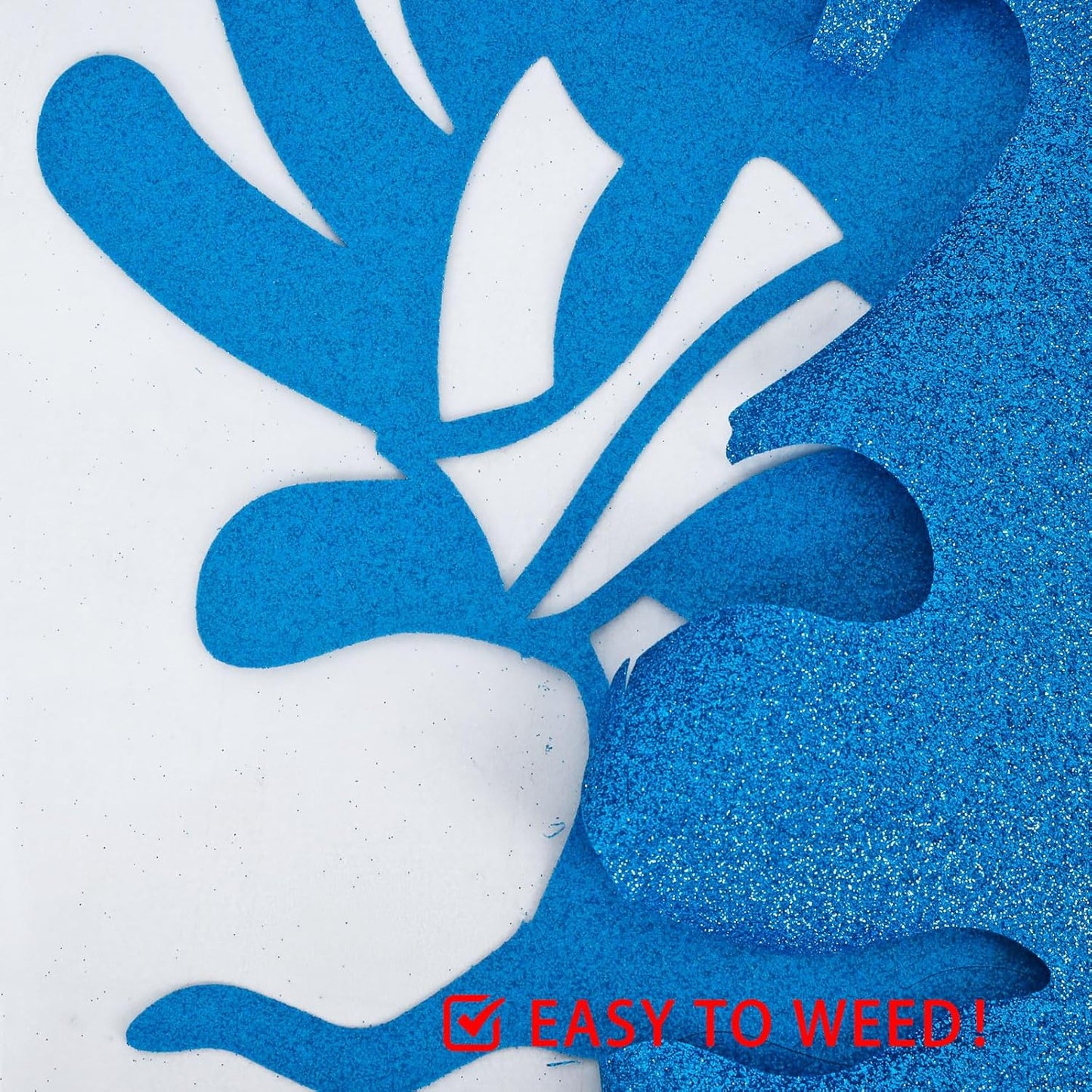 FUNKAKA Glitter Blue HTV Heat Transfer Vinyl Rolls, 12" x 25ft PU Iron on Vinyl for T-Shirt Blue Glitter HTV Vinyl for All Cutter Machines Easy to Cut & Weed for Heat Vinyl Design