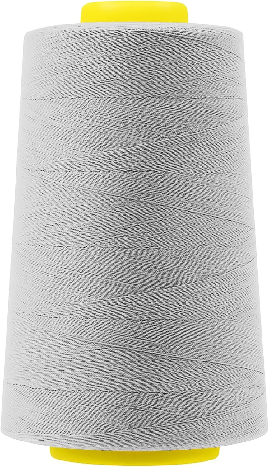 Mandala Crafts 4 Pack of Serger Threads Cones Spools - 40S/2 24000 Yards Polyester Silver Gray Threads for Sergers Machine and Overlock Quilting Sewing Machine