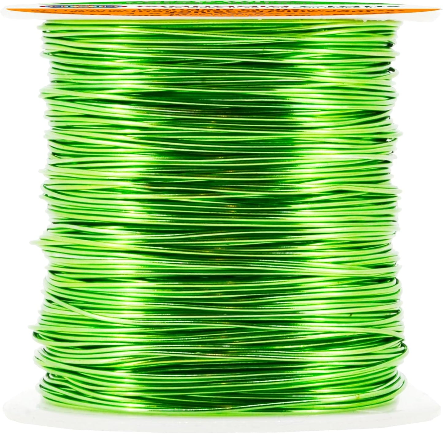 Mandala Crafts 22 Gauge Anodized Aluminum Craft Wire for Jewelry Making - 100 FT Colored Flexible Lime Green Wire - Bendable for Bonsai Armature Crafting Sculpting