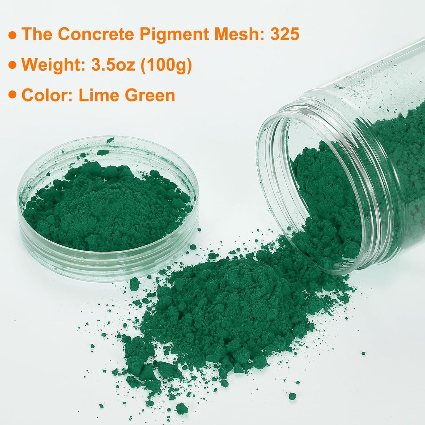 HARFINGTON Iron Oxide Powder Concrete Pigment 325 Mesh 3.5oz (100g) Iron Oxide Grout Pigment for Pastel Tile Paint Concrete Cement, Lime Green