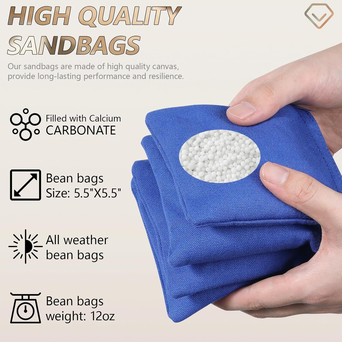 Cornhole Sets 4 x 2 ft / 3 x 2 ft with 8 Bean Bags Regulation Size, Corn Hole Games for Adults Outdoor Bean Bag Toss Game