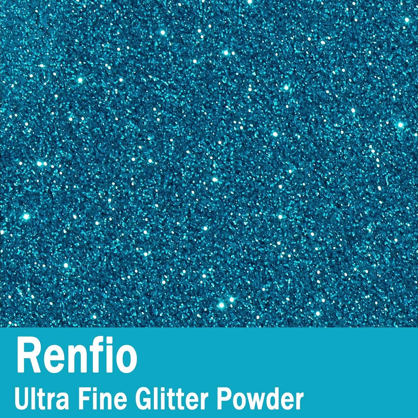 Renfio Ultra Fine Glitter Powder Metallic Resin Glitter 2.11 Oz (60g) PET Flakes Crafts Sequins 1/128" 0.008" 0.2mm Epoxy Chips Flakes for Tumblers Slime Decoration - Enamel Blue