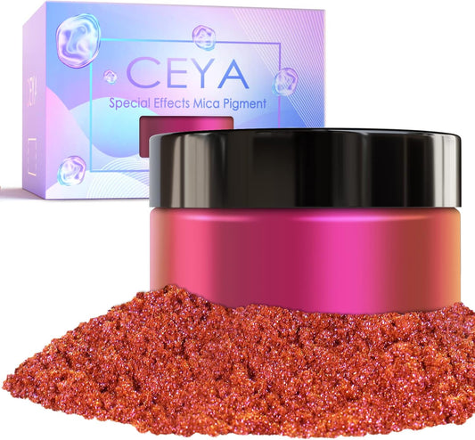 Ceya Chameleon Mica Powder, 1.8oz/ 50g Burning Love Chrome Nail Powder, Cosmetic Grade Pearlescent Effect Color Shift Pigment for Epoxy Resin, Makeup, Nail Polish, Soap Candle Making, Slime