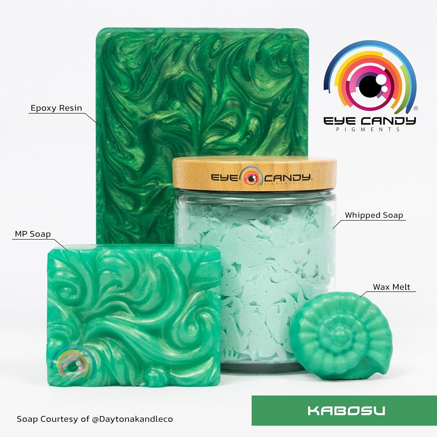 Eye Candy Pigments Premium Green Mica Powder - Kabosu (50gr) - for Epoxy, Resin, Soap, Paint, Woodworking, Acrylic Pouring, Bath Bombs, Fishing Lures - DIY Arts and Crafts Additive