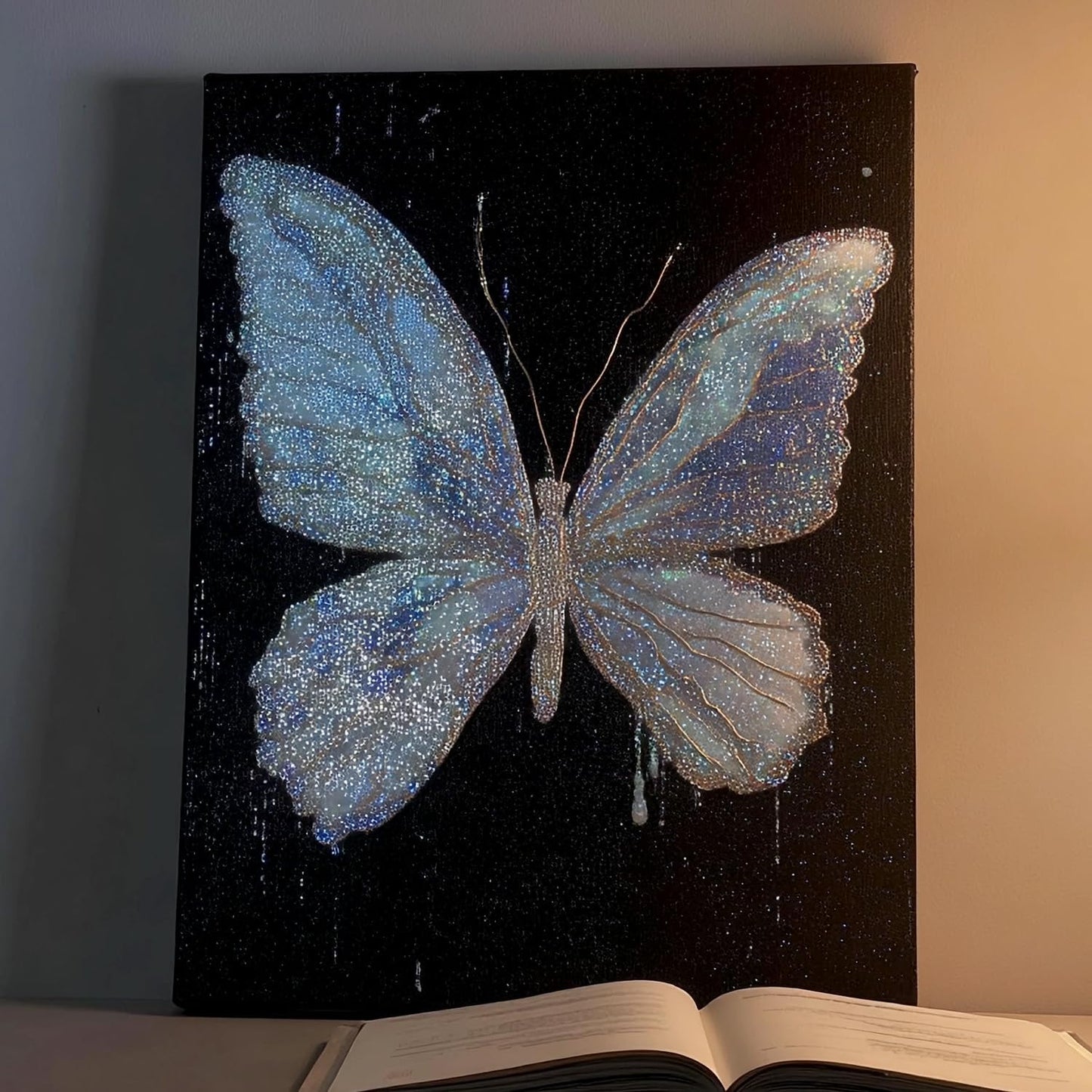 AUREUO Galaxy Glitter Acrylic Paint Set - 8 Twinkle Colors 0.71 Fl Oz / 21ml Tubes Sparkling Art Paints for Crafts Decor Non-toxic Painting Supplies for Artists